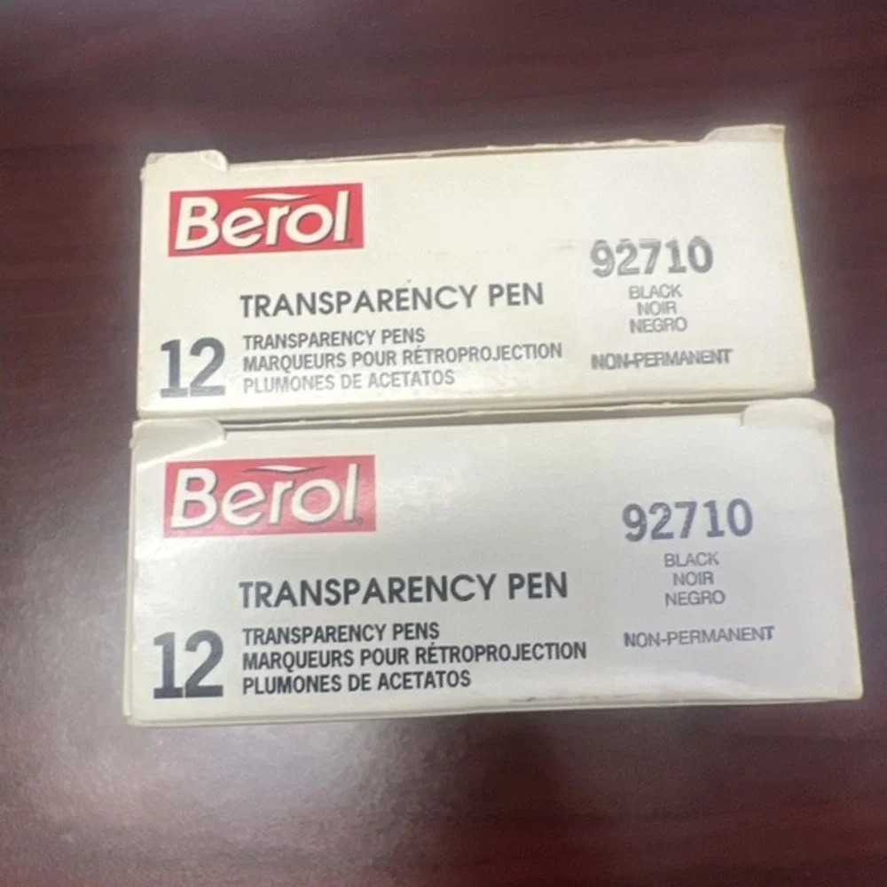 Lot Of 2 VTG Berol Transparency Pens Black‎ Non-permanent 1992 New Old Stock